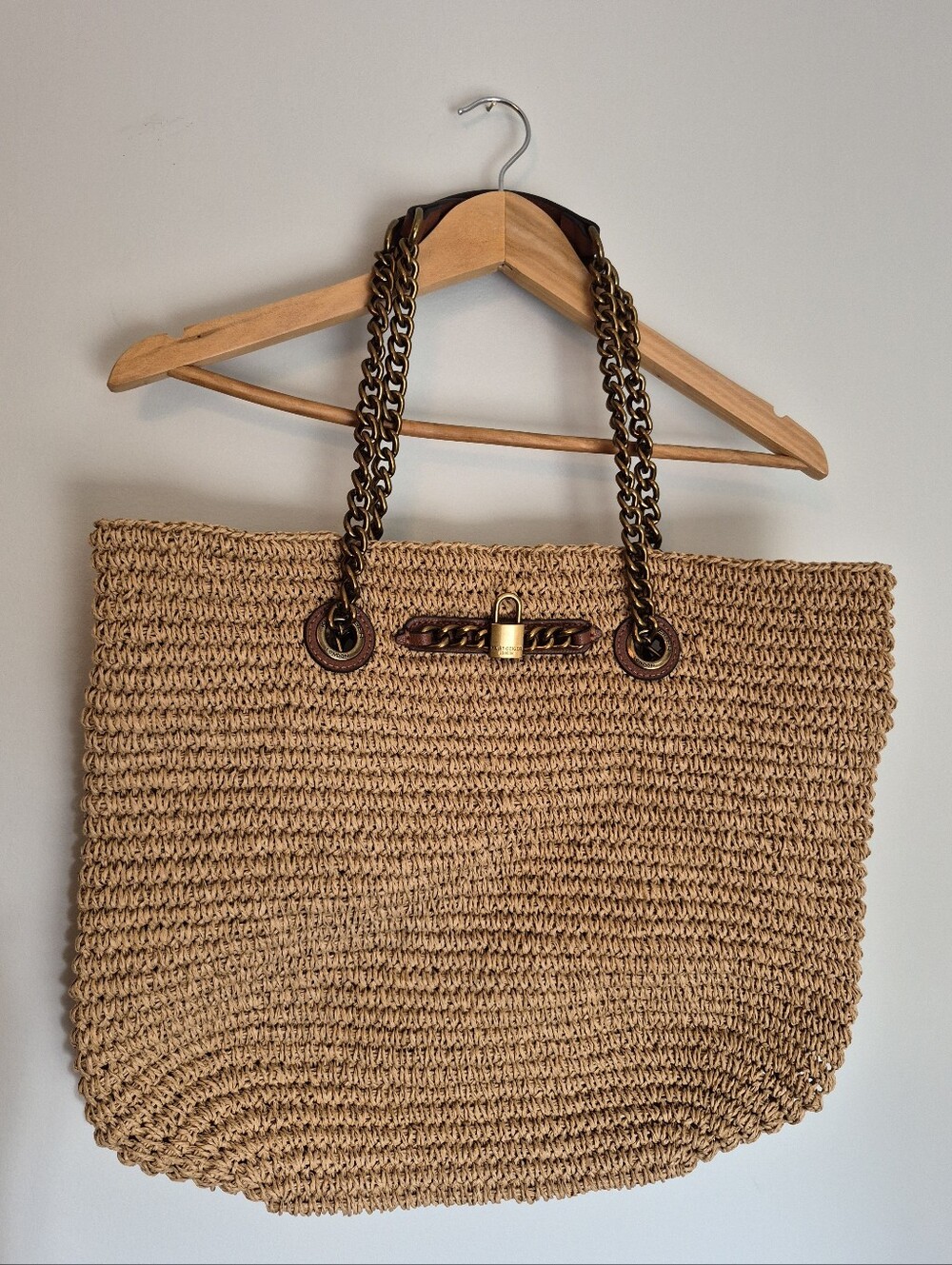 Kurt Geiger Brixton raffia tote bag